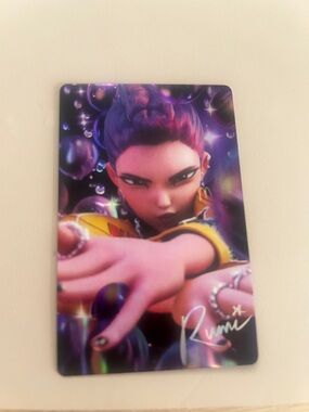 Rumi Themed Holographic Character Card - Purple & Yellow McDonald’s huntrix meal